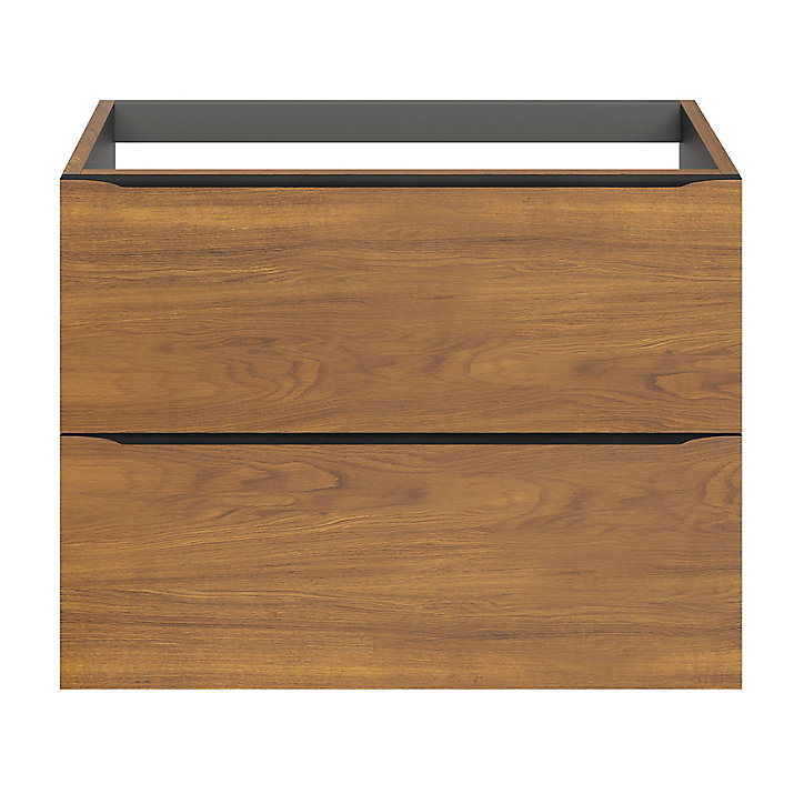 Meuble sous vasque à suspendre GoodHome Imandra décor noyer L. 80 x H. 60 x P. 45 cm