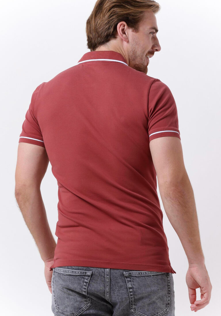 CALVIN KLEIN rode calvin klein polo tipping slim polo