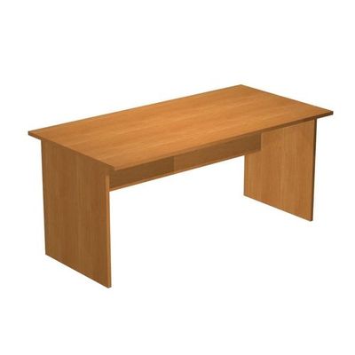 Bureau droit Trend - L160 - Pieds panneaux - plateau imitation noyer clair