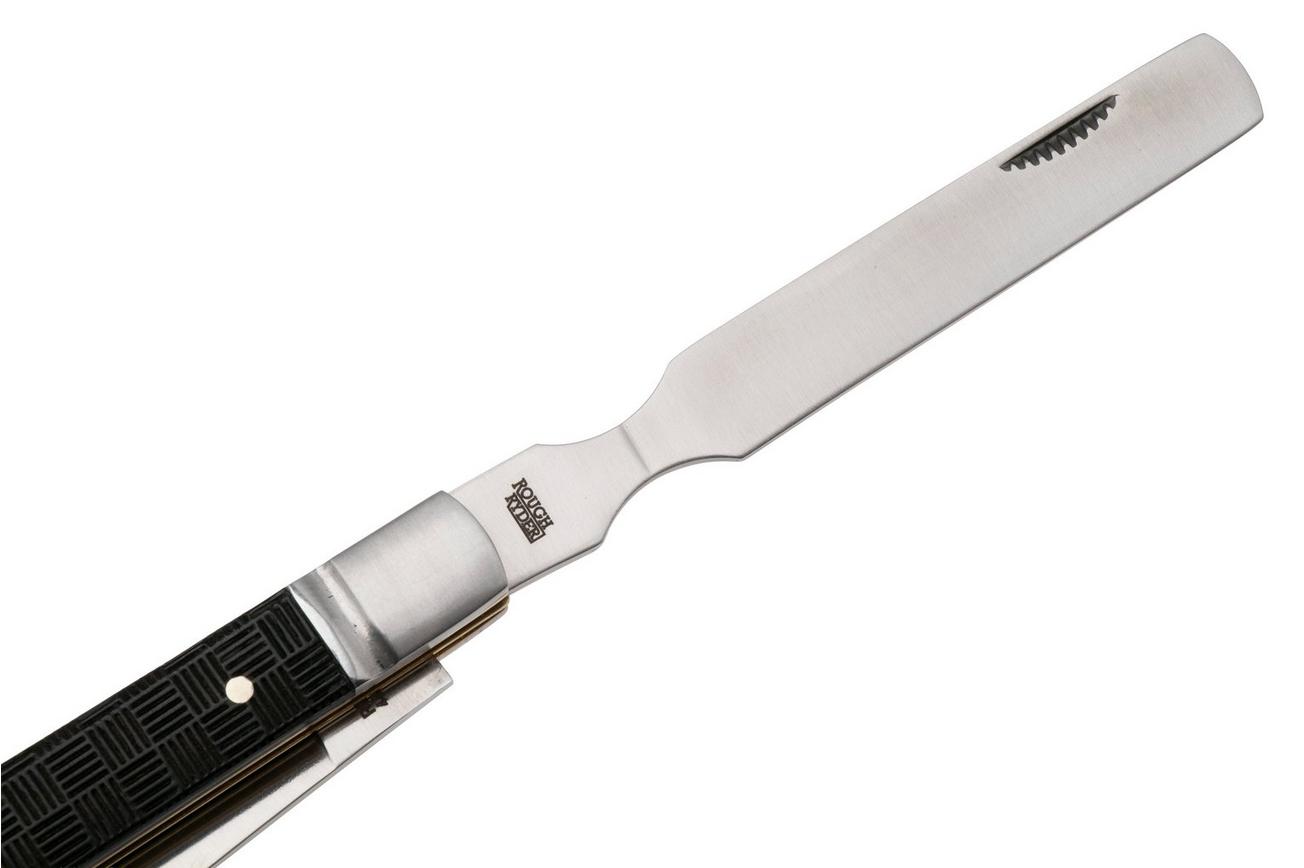 Rough Ryder Black Reserve Doctors Knife RR2562, Satin 440A, Textured Pakkawood, zakmes