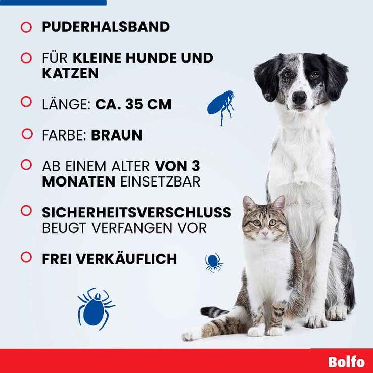 Bolfo Zecken- und Flohschutzband für Katzen und kleine Hunde, 1 St
