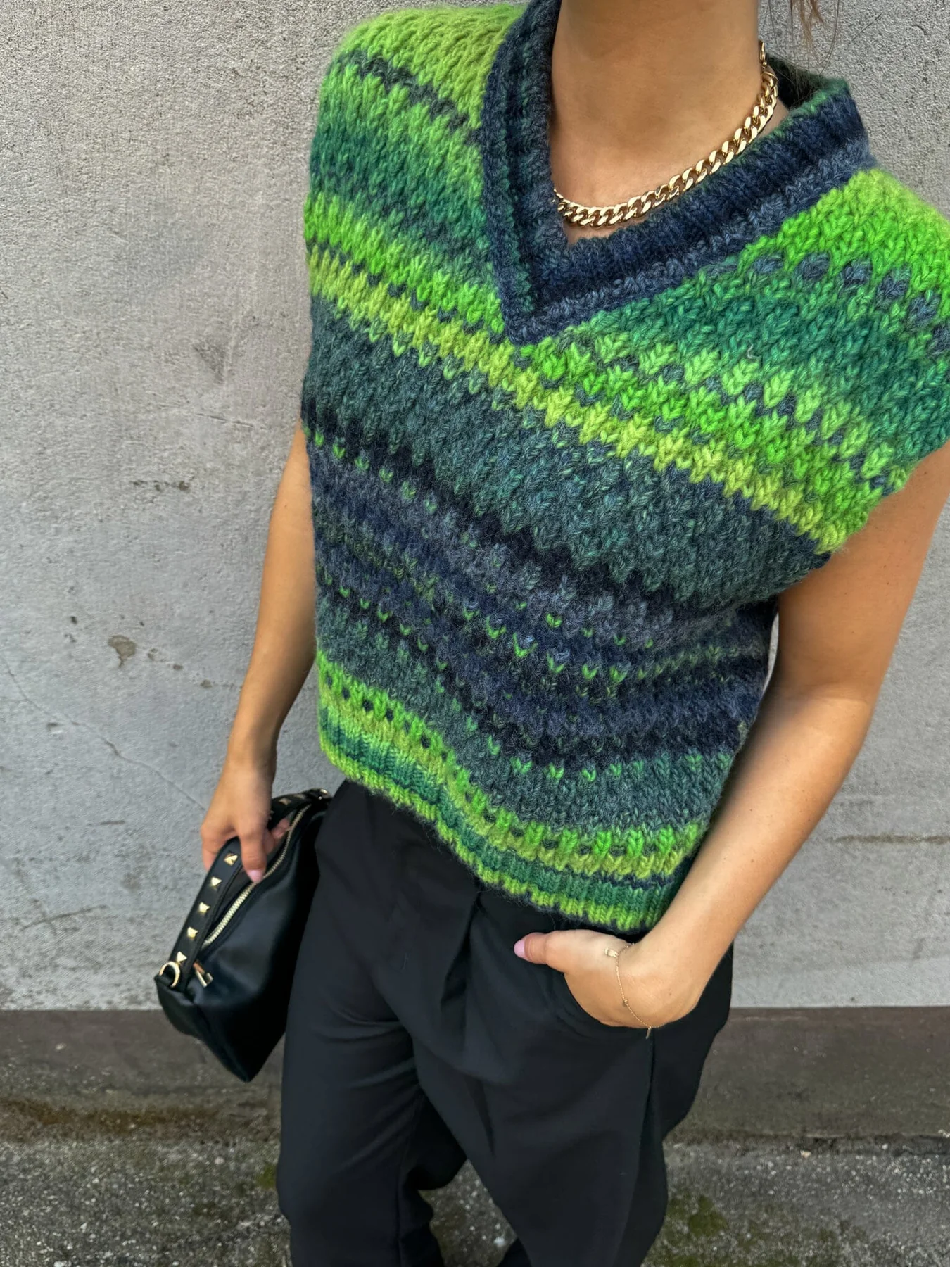 Noella Gio Knit Vest 503 green mix