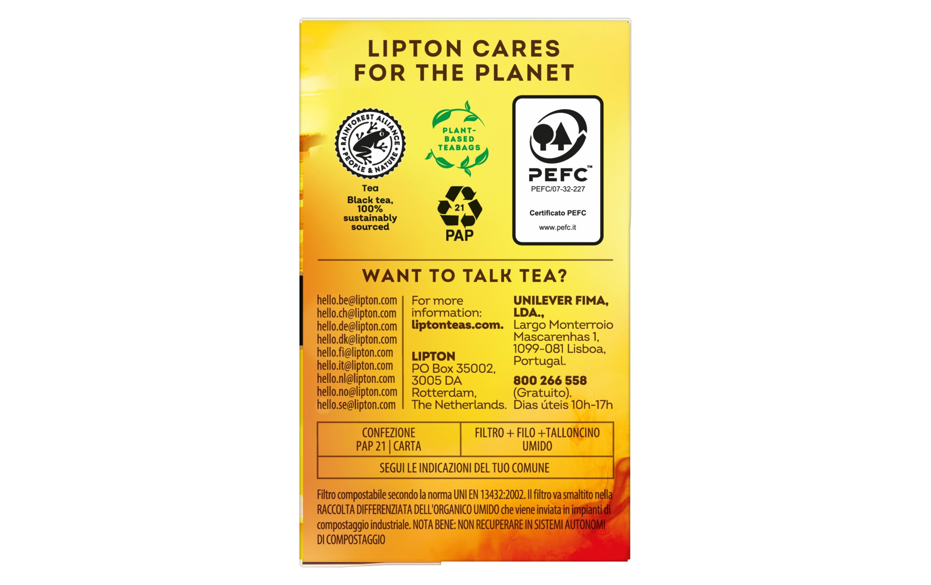 Teebeutel Schwarztee Lemon 20 StückTee mit Zitrone aus Spanien