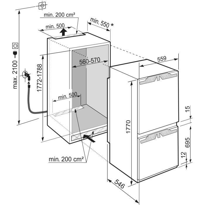 Liebherr Einbau-Kühl-Gefrier Kombination ICBNd 5173-20 Peak NoFrost