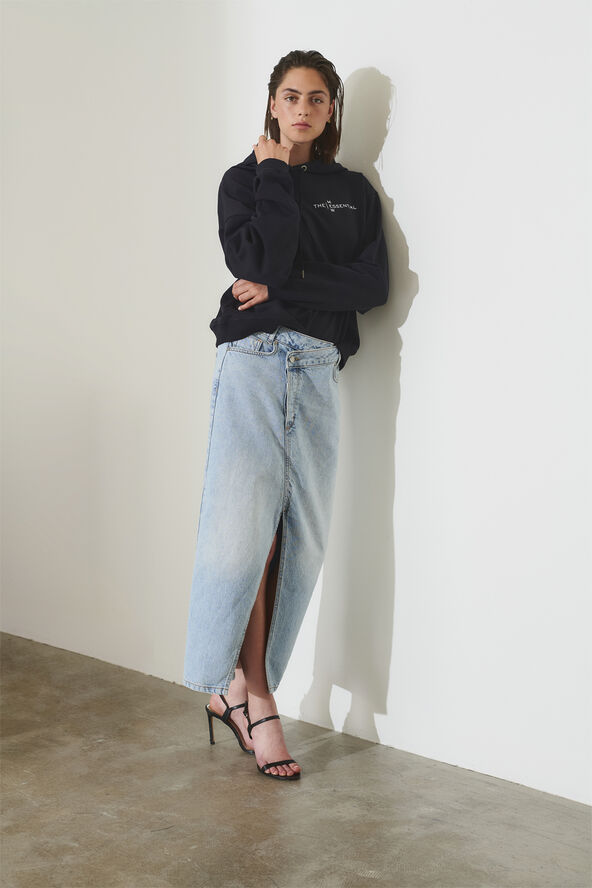 My Essential Wardrobe MWLouis Wrap 123 Skirt Light blue retro wash