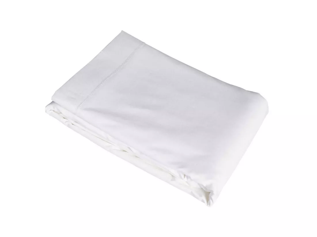 Drap plat blanc 100% coton 180x290
