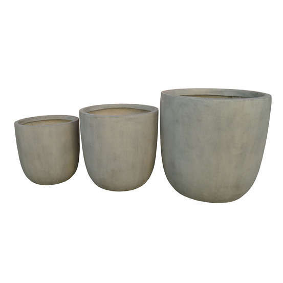Pot Œuf, gris ciment Ø 43 x H. 41 cm