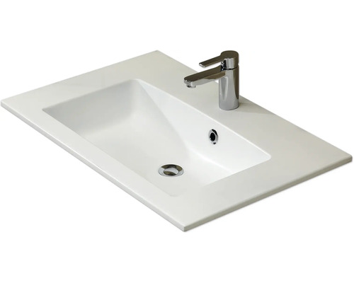 Pelipal Kumba badkamermeubelset (B x H x D): 107 x 200 x 50 cm, frontkleur: Riviera eiken, 5-delige set inclusief witte mineraalstenen wastafel, badmeubel en wandkast (99.770121474)