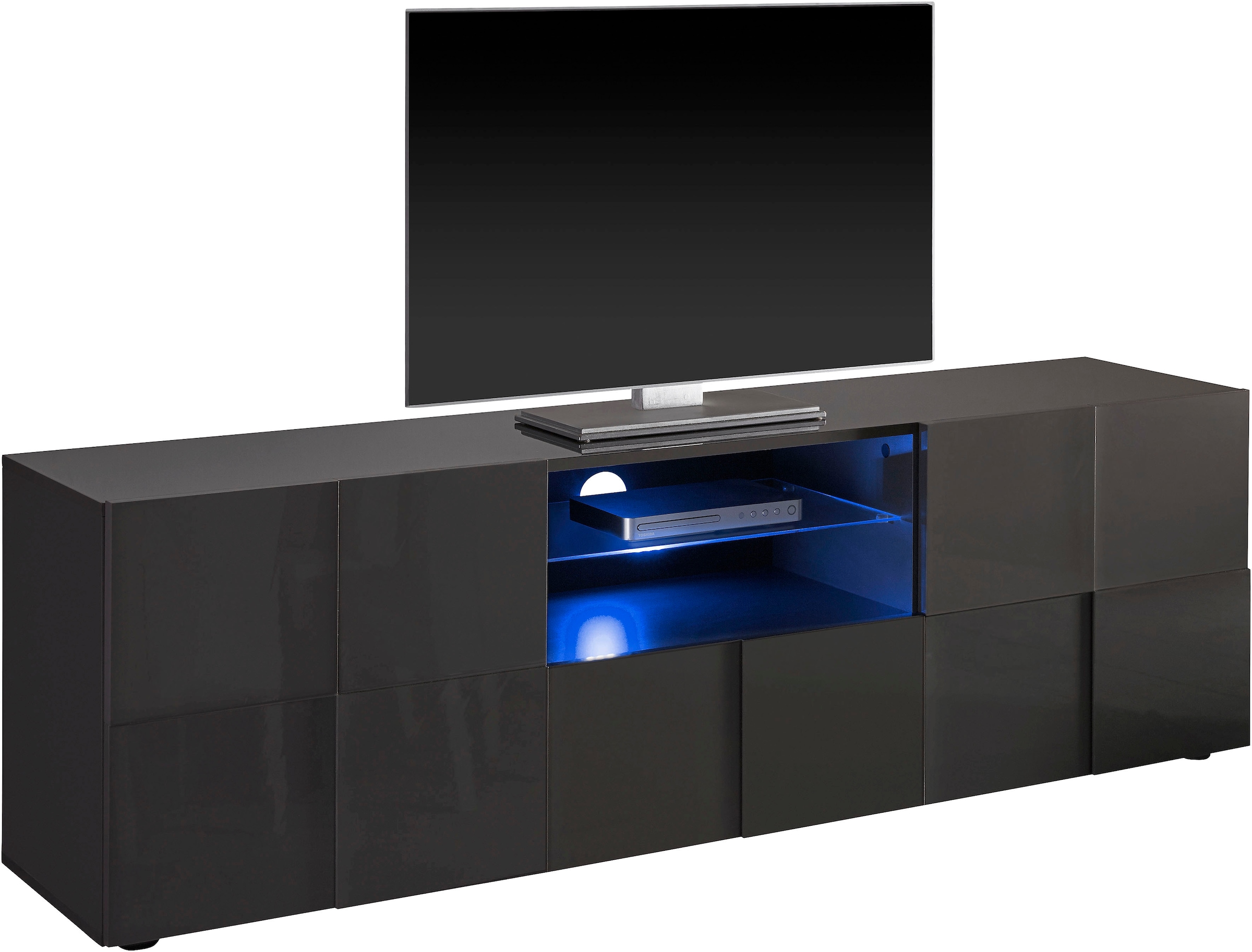INOSIGN Lowboard »Dama Breite 181 cm, TV-Board 2 Türen, 1 Schubkasten, TV-Schrank« Front in 3D-Optik, viel Stauraum, verschiedene Farben