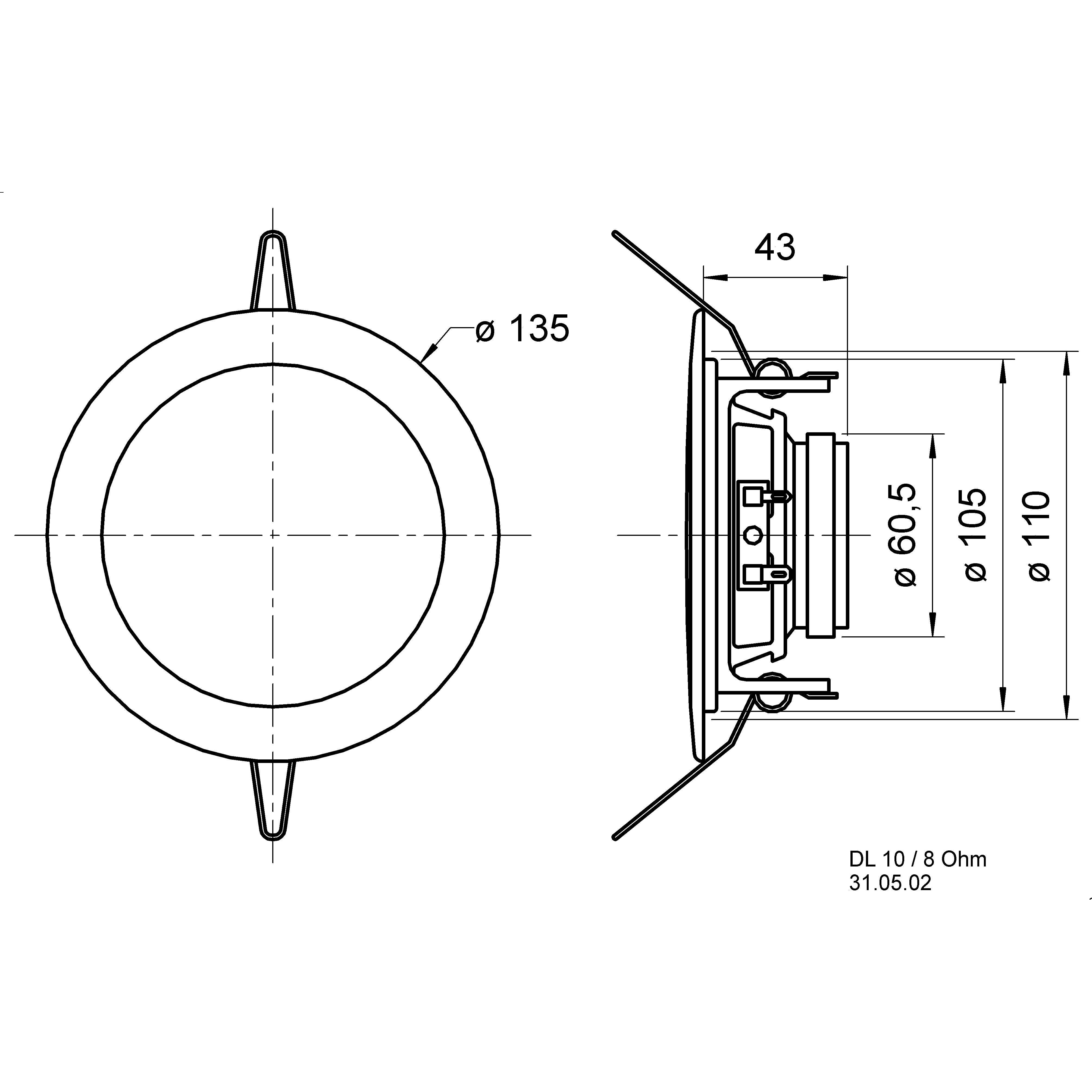 Visaton DL 10 (RAL 9005), 8 OHM plafondluidspreker