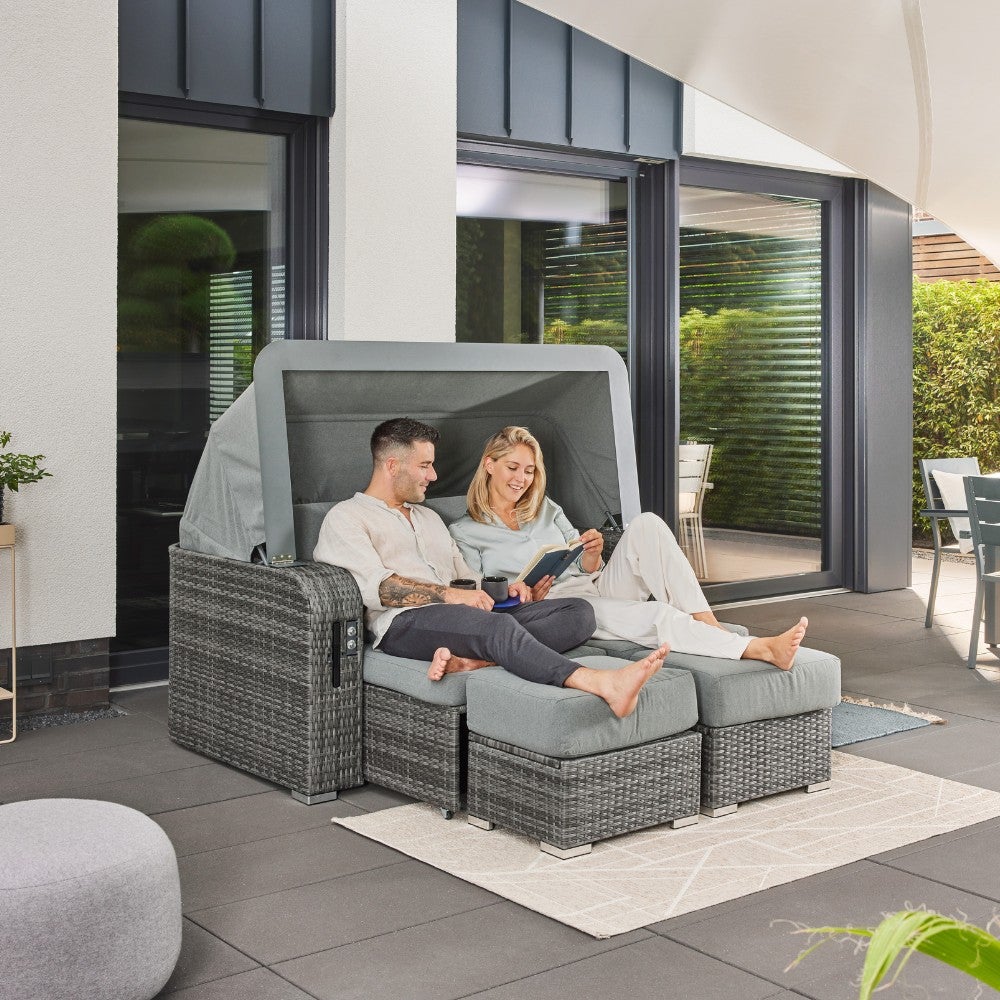Home Deluxe - HOLBY strandstoel - 160 x 69 x 189 cm - zittingen uitschuifbaar via gasveer | Ligstoel, lounge-eiland, relaxfauteuil