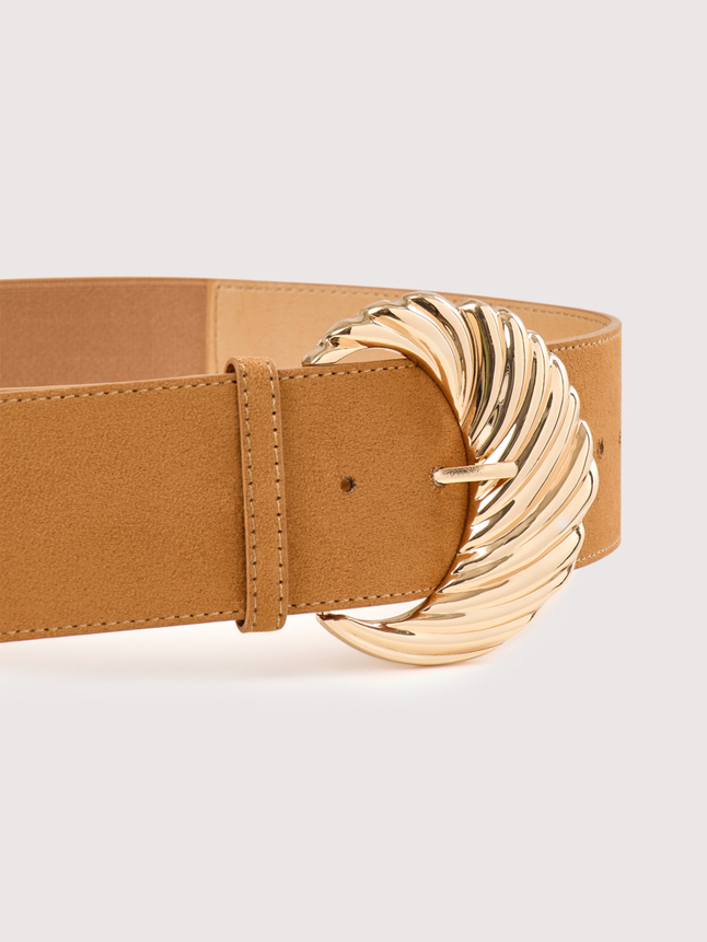 Ceinture large boucle dorée fantaisie