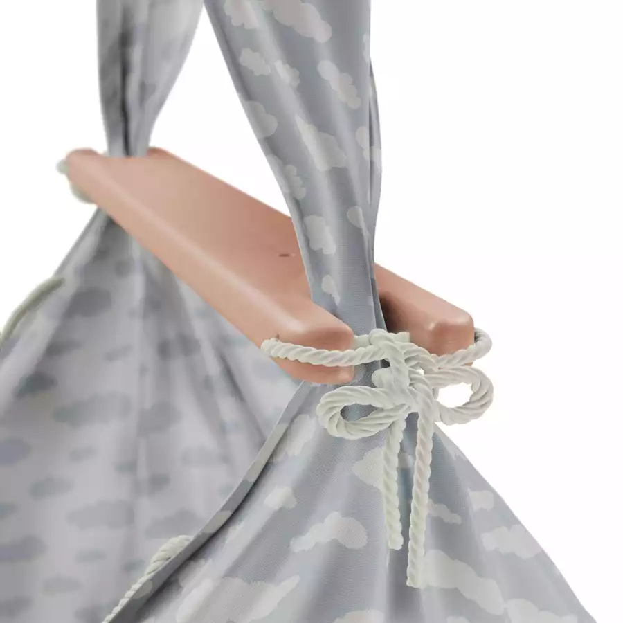 SCHMUSEWOLKE Baby Federwiege Clouds BabyBlue mit Türklammer Beige