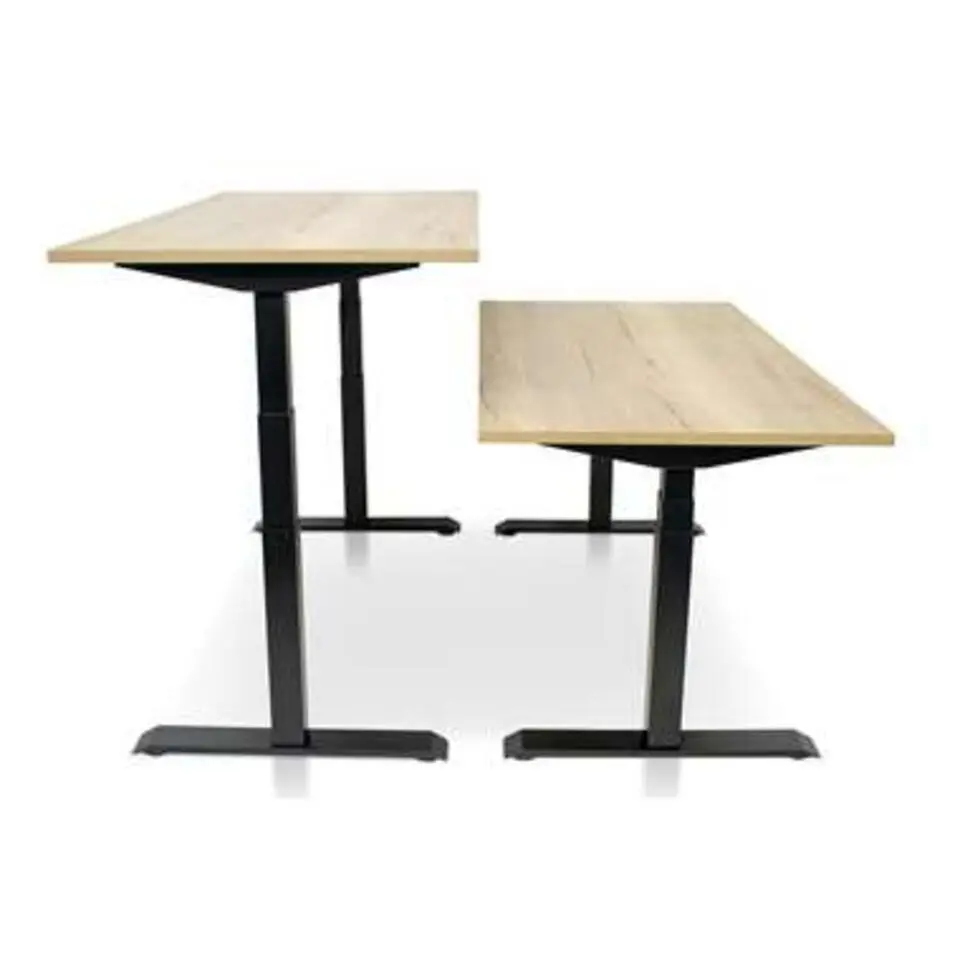 MRC PRO elektrisch ARBO zit-sta bureau - 140x80 cm robuust eiken