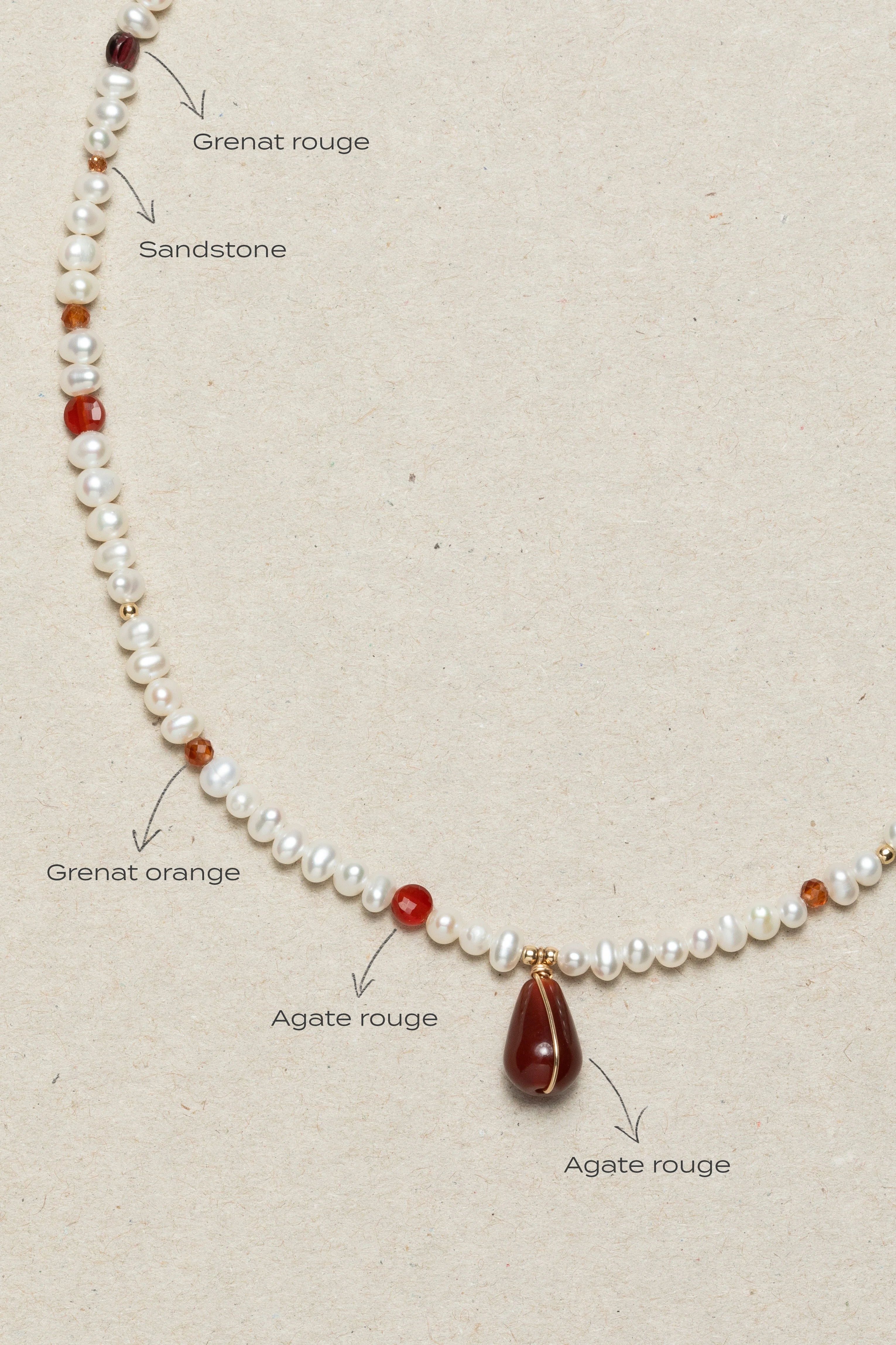 Collier joumana - flamme | Rouge