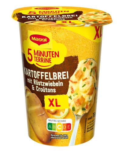 MAGGI 5 Minuten Terrine Kartoffelbrei Röstzwiebel XL Cup
