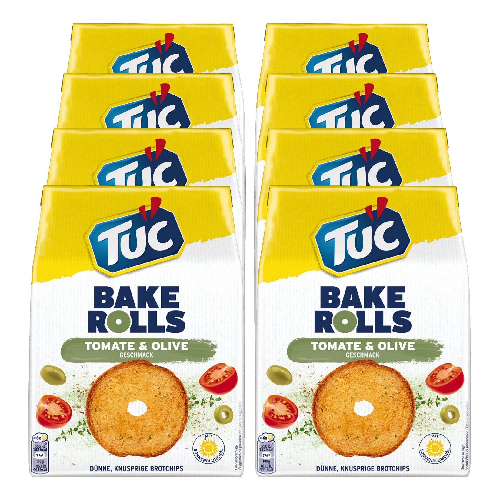 TUC Bake Rolls Tomate Olive 150 g, 8er Pack