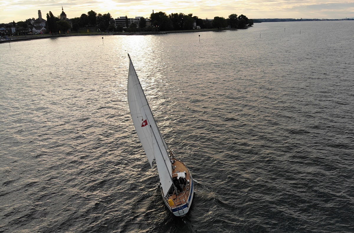 Segeln am Abend Bodensee