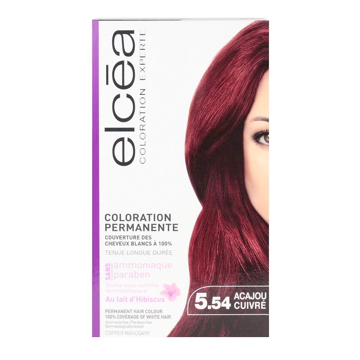 Coloration permanente couleur 5.54 acajou cuivré