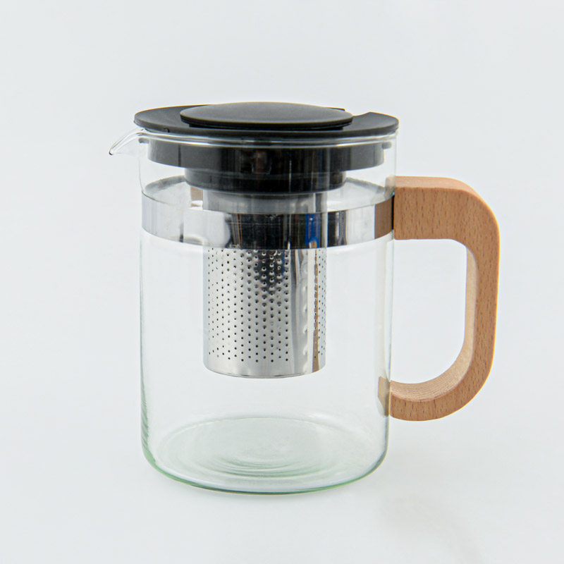 Théière avec infuseur en verre et inox