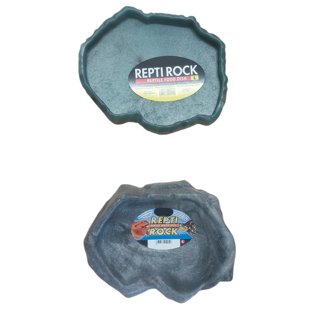 Lot d'abreuvoir et mangeoire taille l pour reptiles.