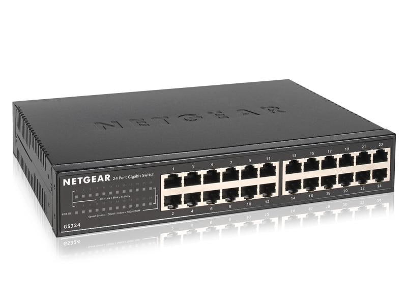 Netgear Switch GS324-200EUS 24 Port NETGEAR Unmanaged Gigabit-Ethernet-Switch mit 24 Ports (GS324)