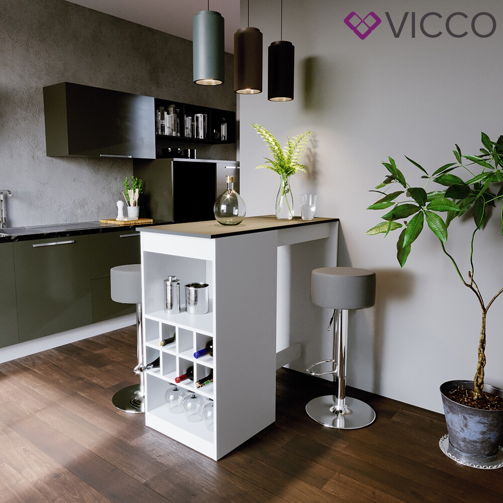 VICCO Bartisch ROSS Weiß Bartresen Stehtisch Tresentisch Bistrotisch Tisch inkl. Barhocker