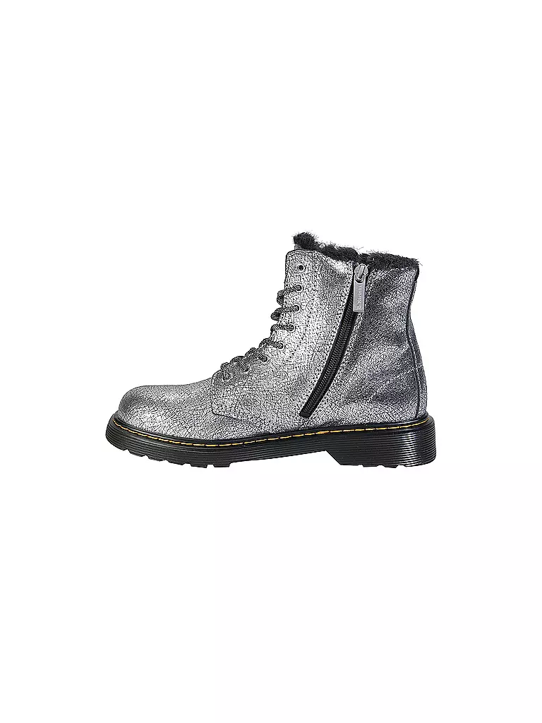 DR. MARTENS Mädchen Schnürboots 1460 Y SERENA FOIL silber