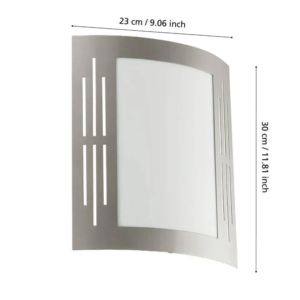 EGLO City Wandlamp - E27 - RVS/Kunststof - Wit/RVS