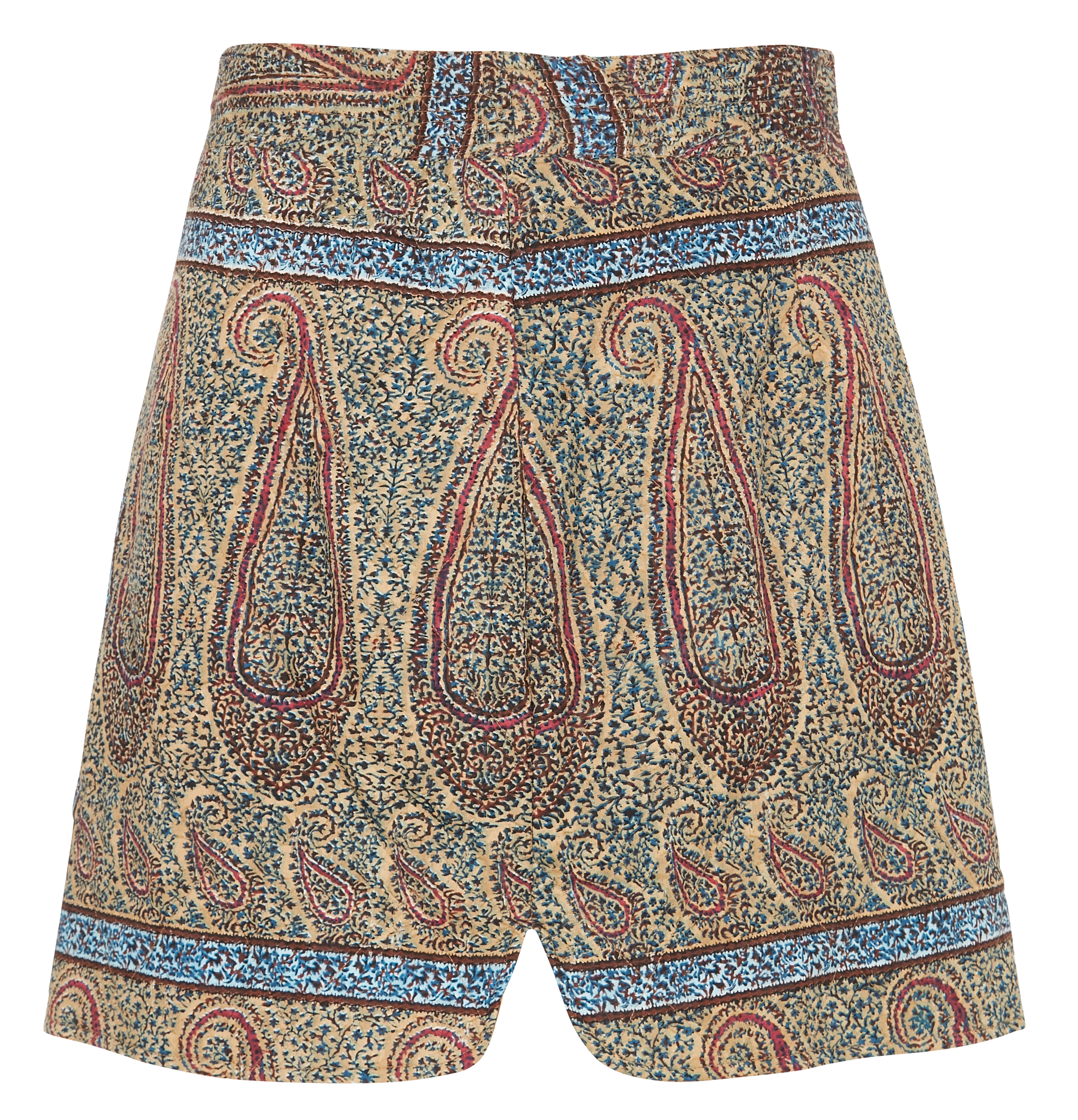 HIDA - Jupe courte droite imprimé en coton | Beige