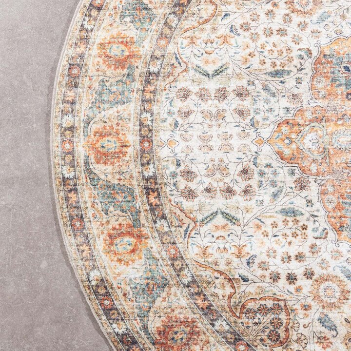 Rond binnen- en buitenkleed - Kairo Medaillon Creme/Meerkleurig