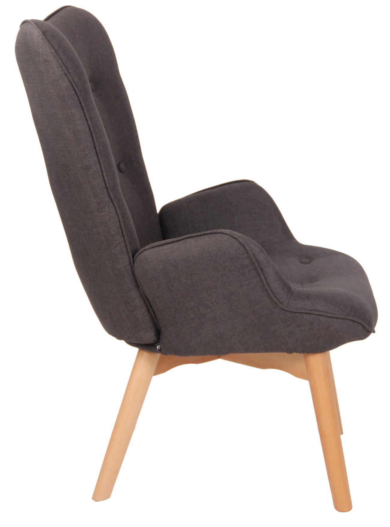 CLP Lounger Durham Mit Stoffbezug I Ohrensessel Mit Buchenholz Gestell I Loungesessel Mit Max. Belastbarkeit Bis 136 kg