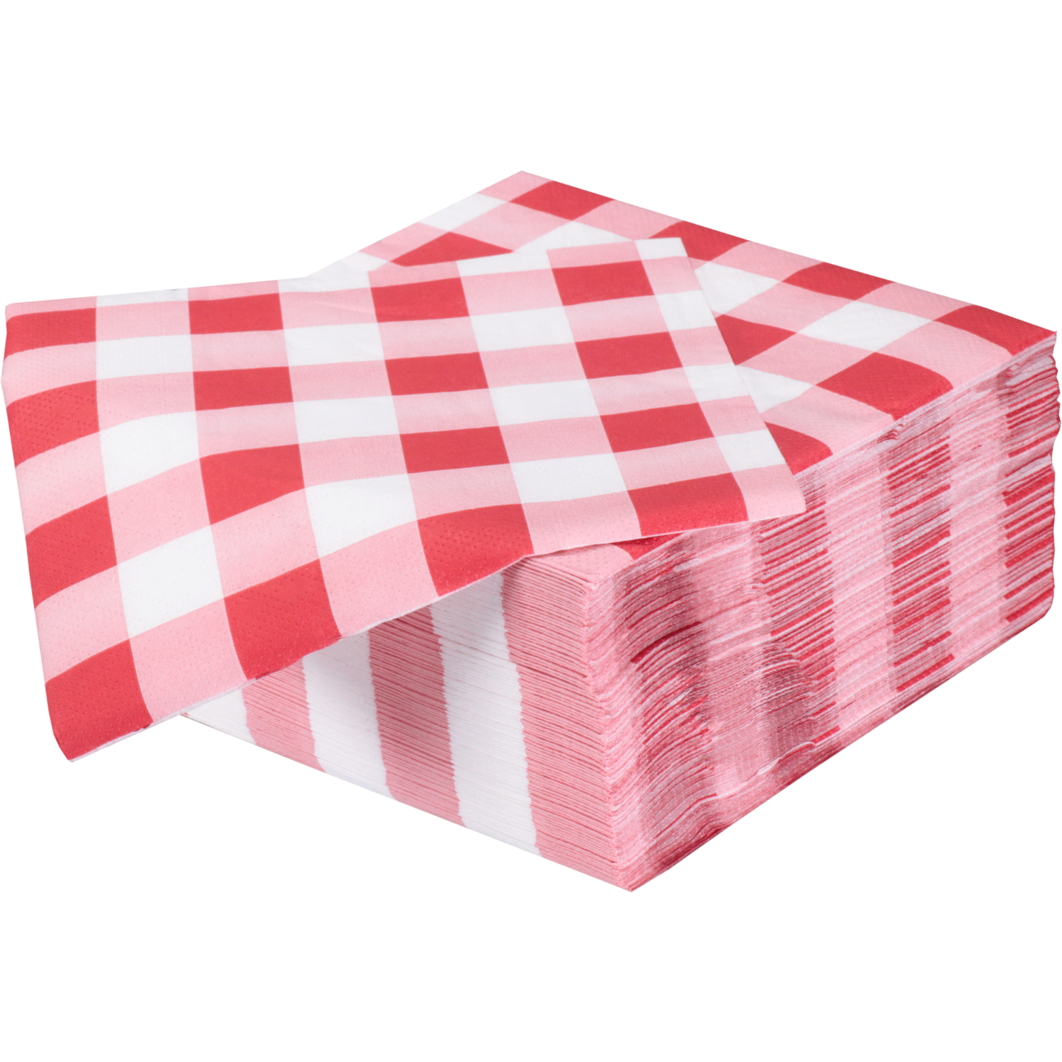 Servet, 1/4 vouw, 3-laags, 33x33cm, cellulose, rood/wit