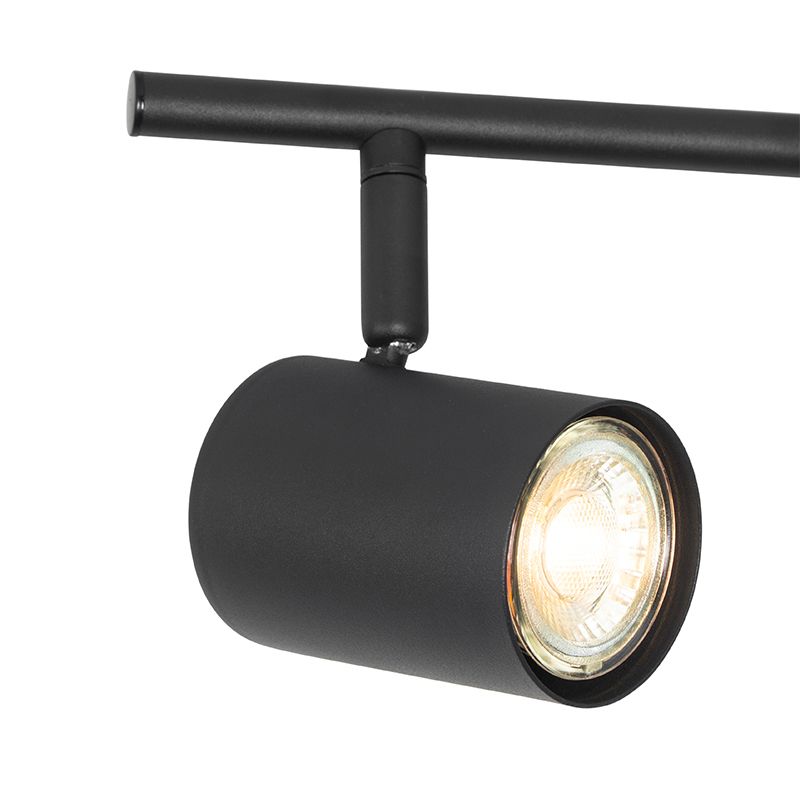 Moderne plafondlamp zwart 5-lichts verstelbaar vierkant - Jeana