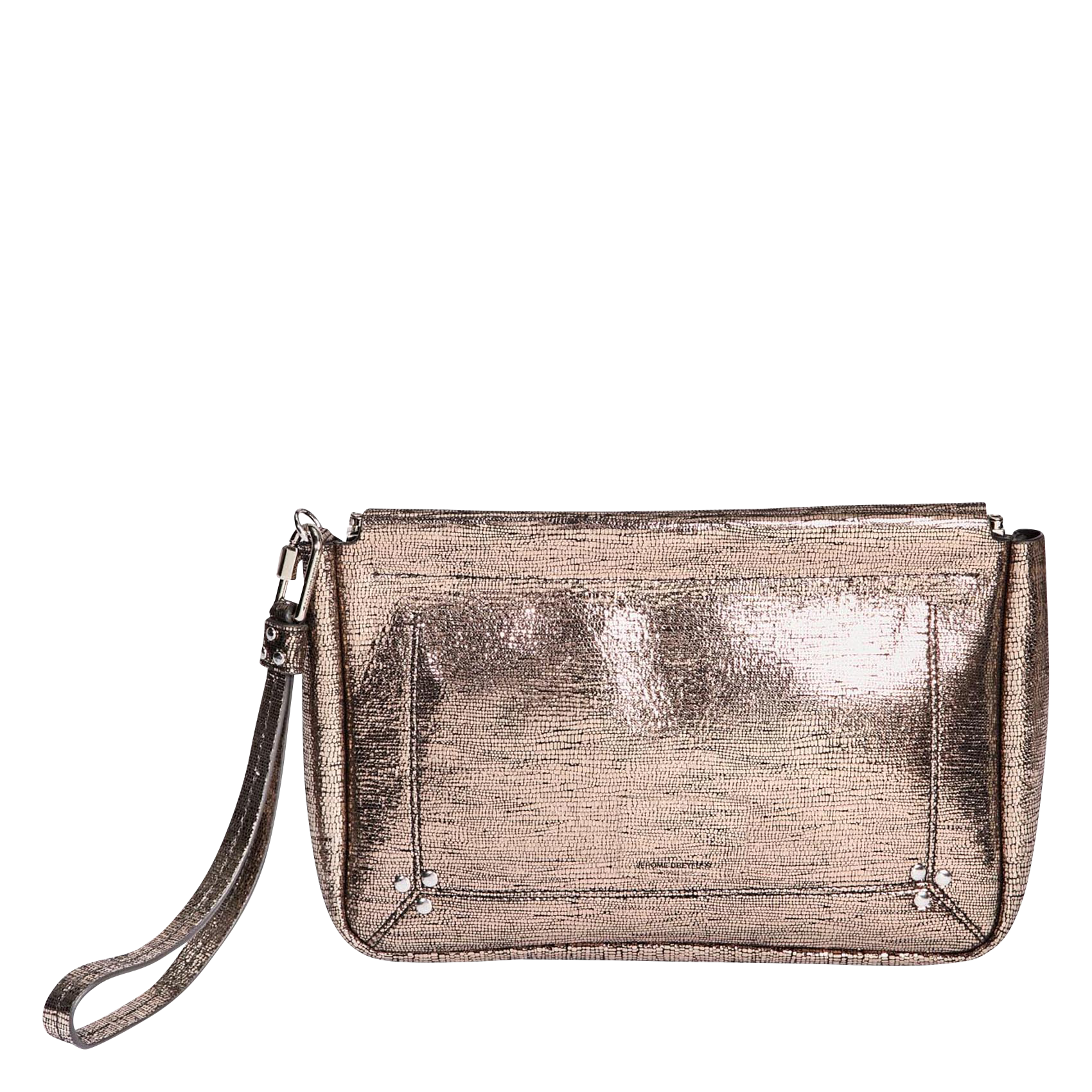 CLAP L - Pochette en cuir| Doré