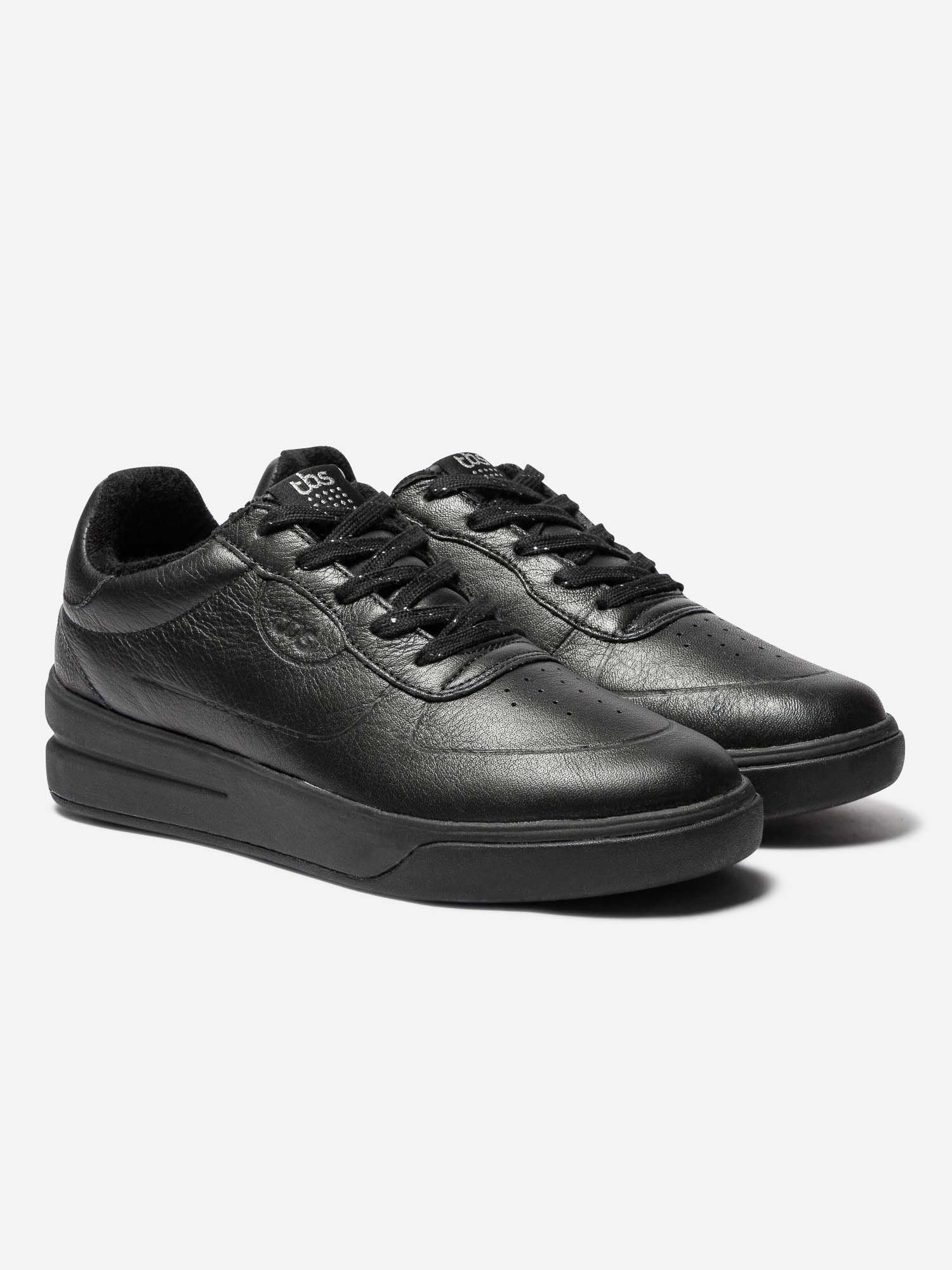 Baskets Femme Confort Cuir Noir