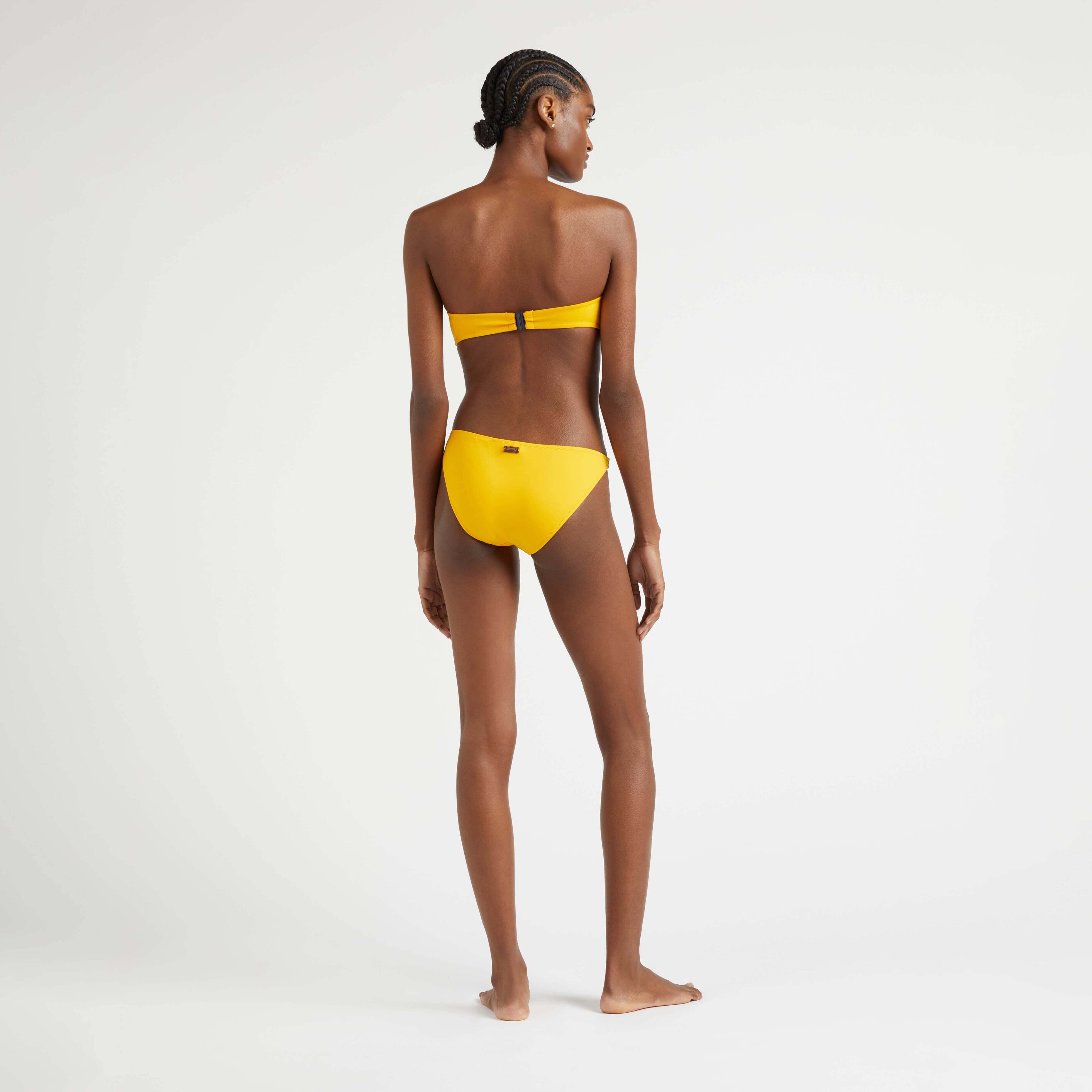 Women Solid Mango Bikini Look
