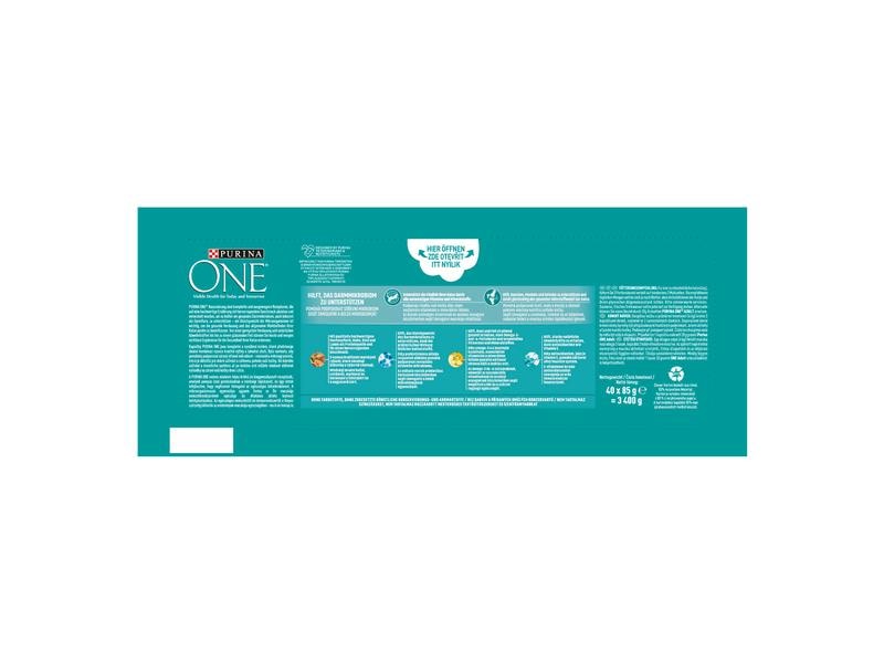 Purina ONE Nassfutter Adult Huhn, Hochseefisch, Rind & Lamm Alleinfuttermittel für ausgewachsene Katzen