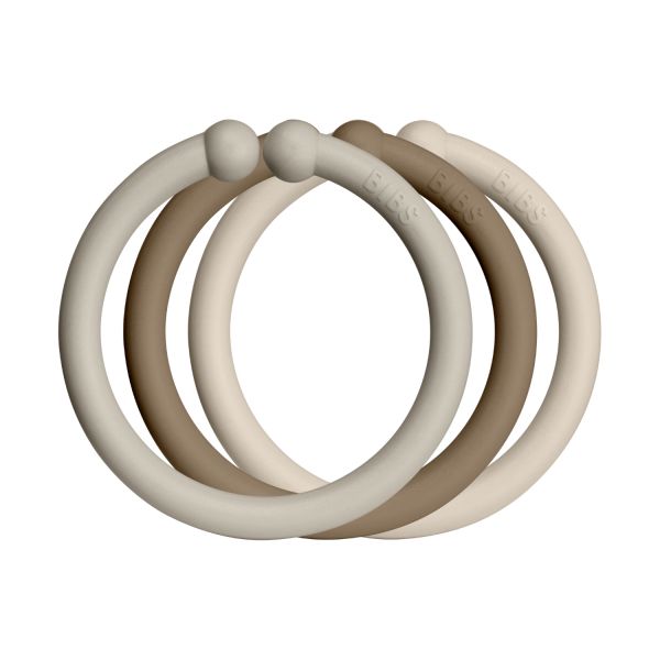 BiBs Loops Speelgoedringen - Sand / Dark Oak / Vanilla
