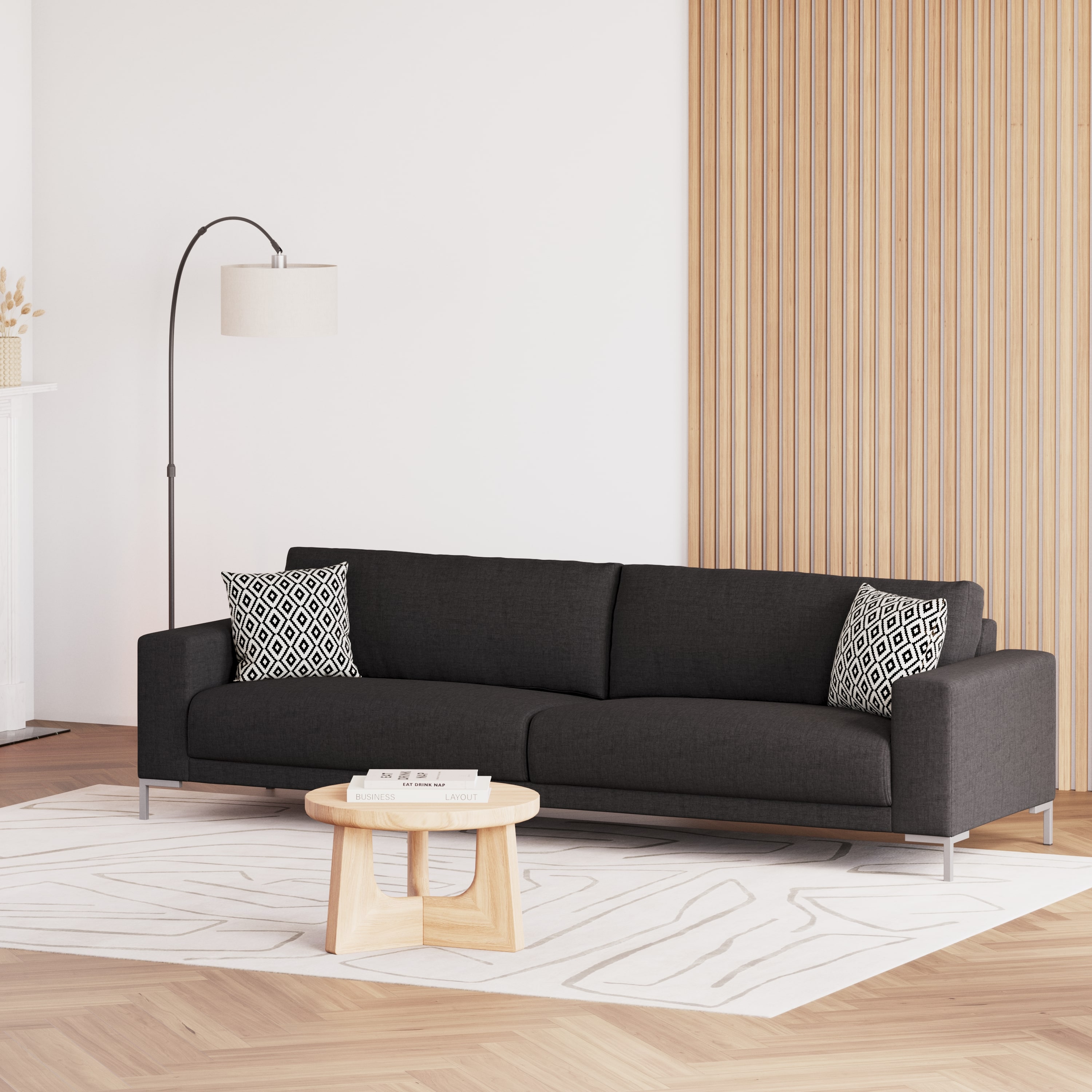 Sofa NOREEN 3-Sitzer anthrazit