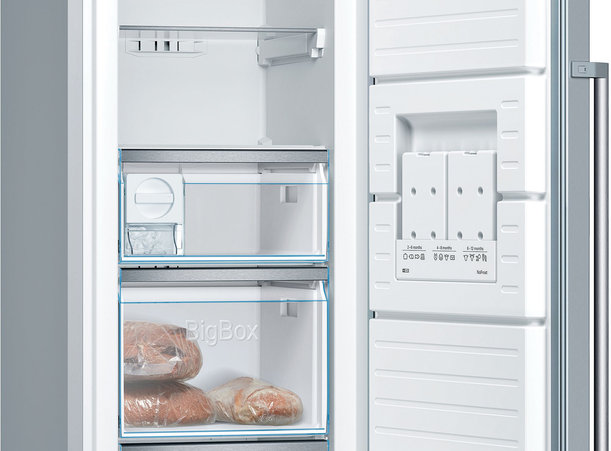 # PRODUTO RECONDICIONADO # Freezer independente Série 6 186 x 60 cm Aço inoxidável resistente a impressões digitais GSN36AIEP-B