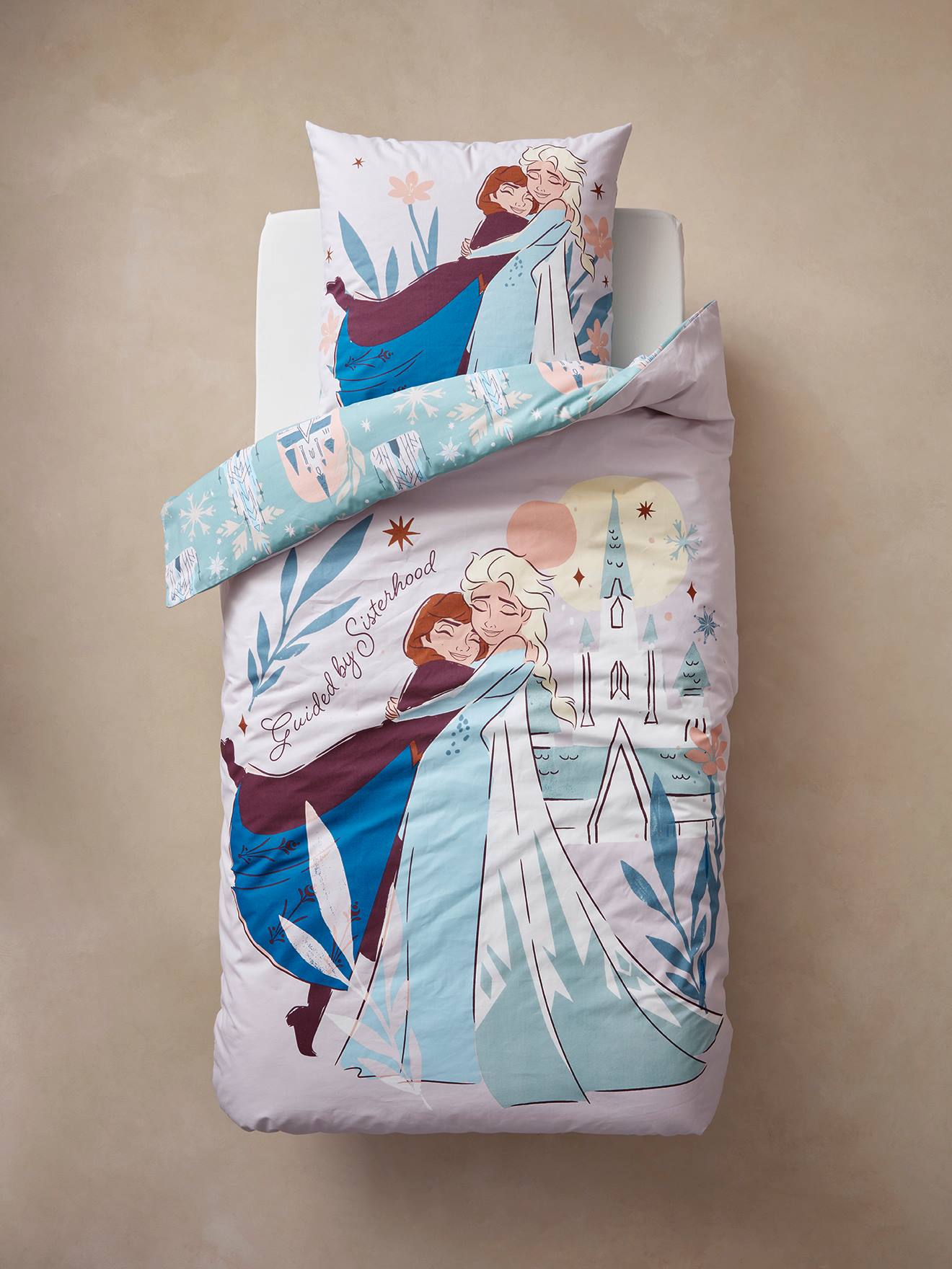 Conjunto infantil: capa de edredom + fronha DS® Frozen bege