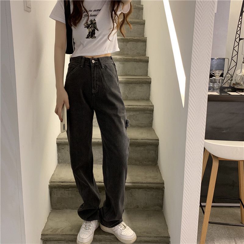 Alfie - Cargojeans met hoge taille en wijde pijpen
