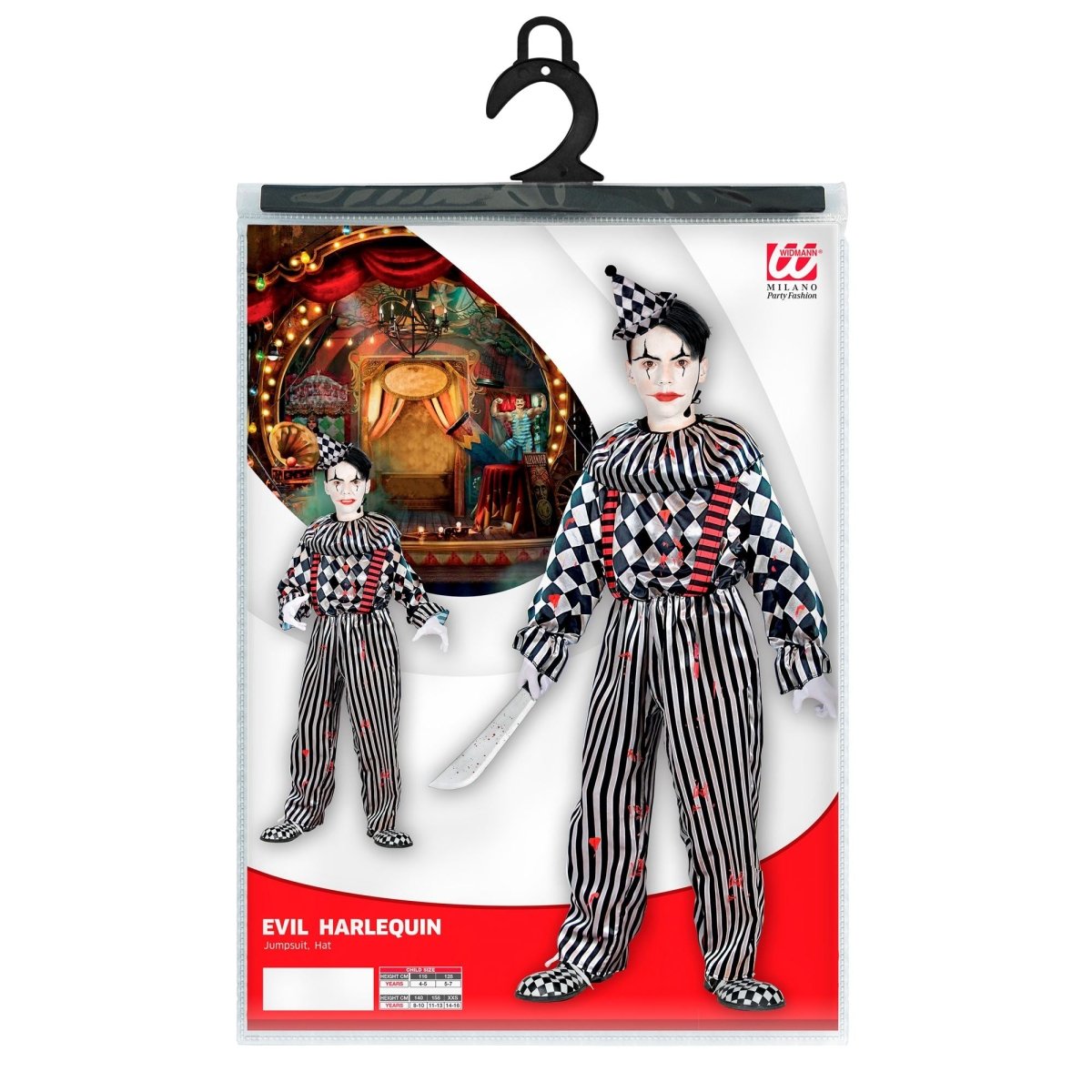 Halloween Kostuum Kind Clown 4 delig