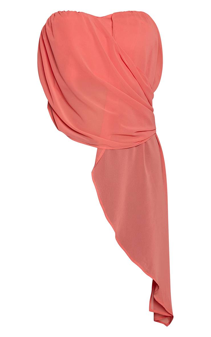 Pêche Top Corset Grande Taille À Décolleté Plongeant Avec Détail Drapé