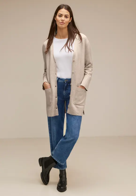 Long Cardigan - whisper cream melange