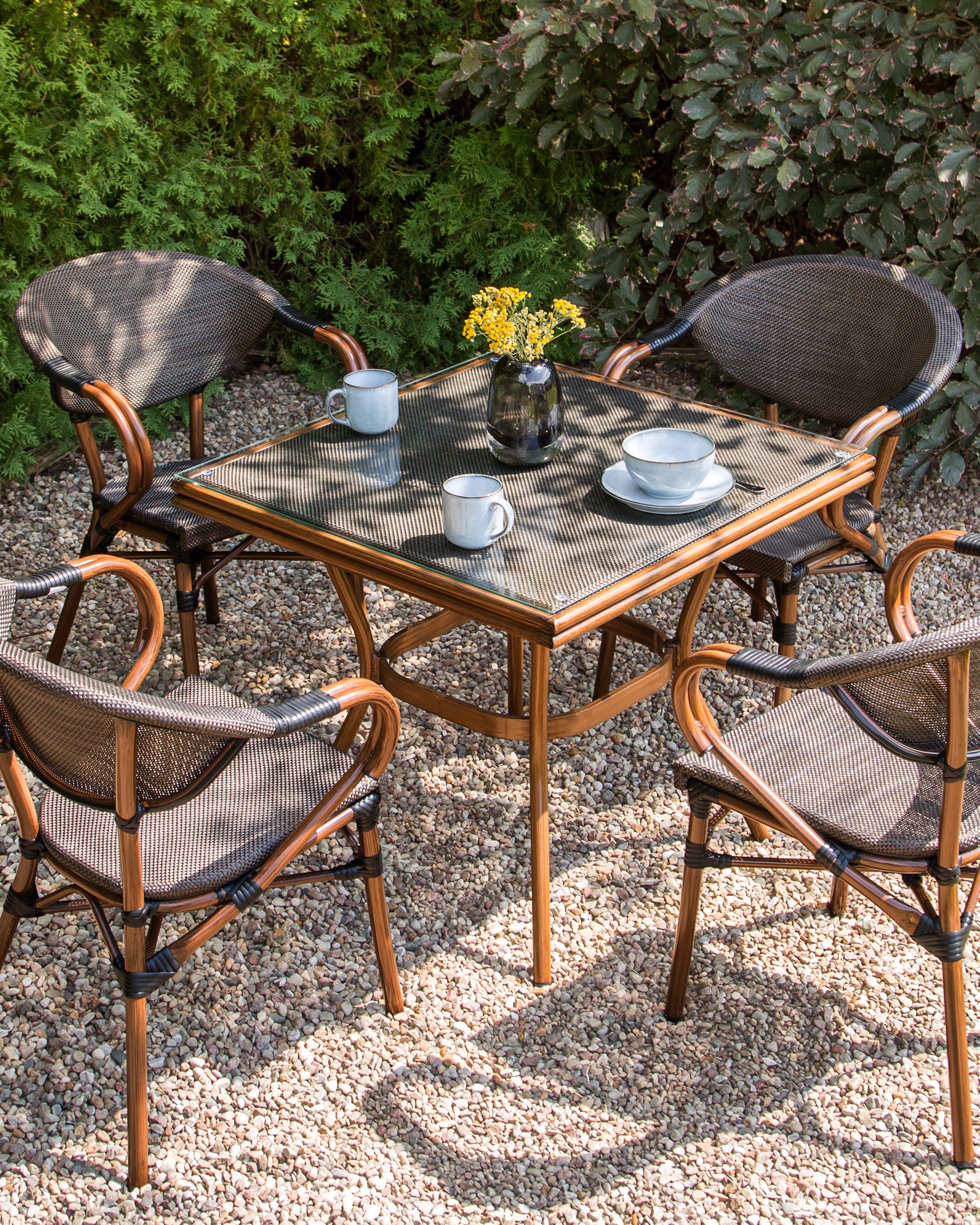 Set van 4 tuinstoelen CASPRI II Metaal Grijs