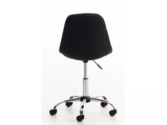 Chaise de bureau - Tissu & Métal chromé - Noir - Emil