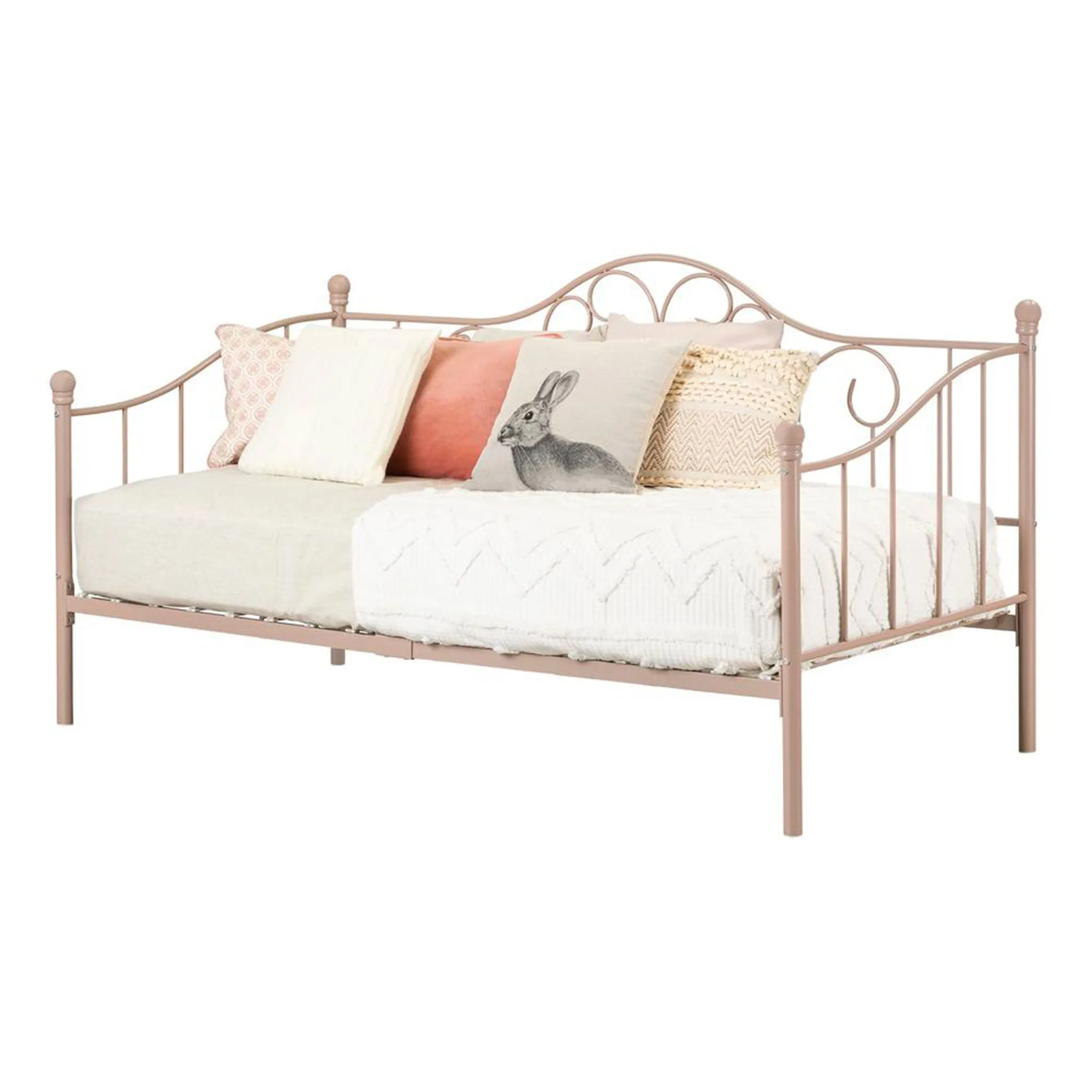 South Shore Lit de Jour en Métal Lily Rose - Rose Blush