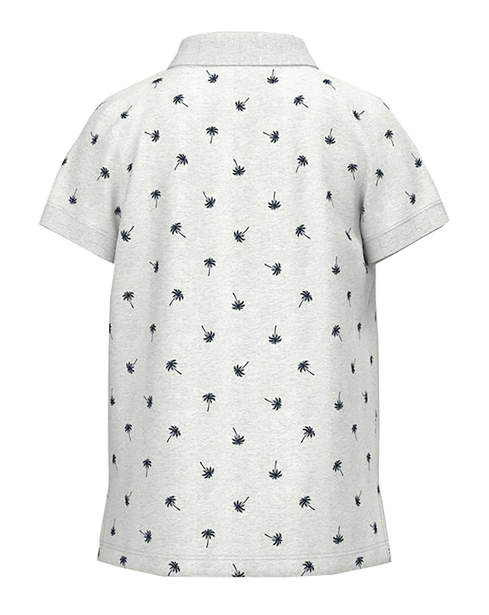 Poloshirt NKMVOLO PALMS in light grey melange